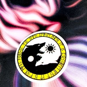 Wolves Mark Ruins Spiritual Mandala Talisman Medallion Totem Decor Sticker